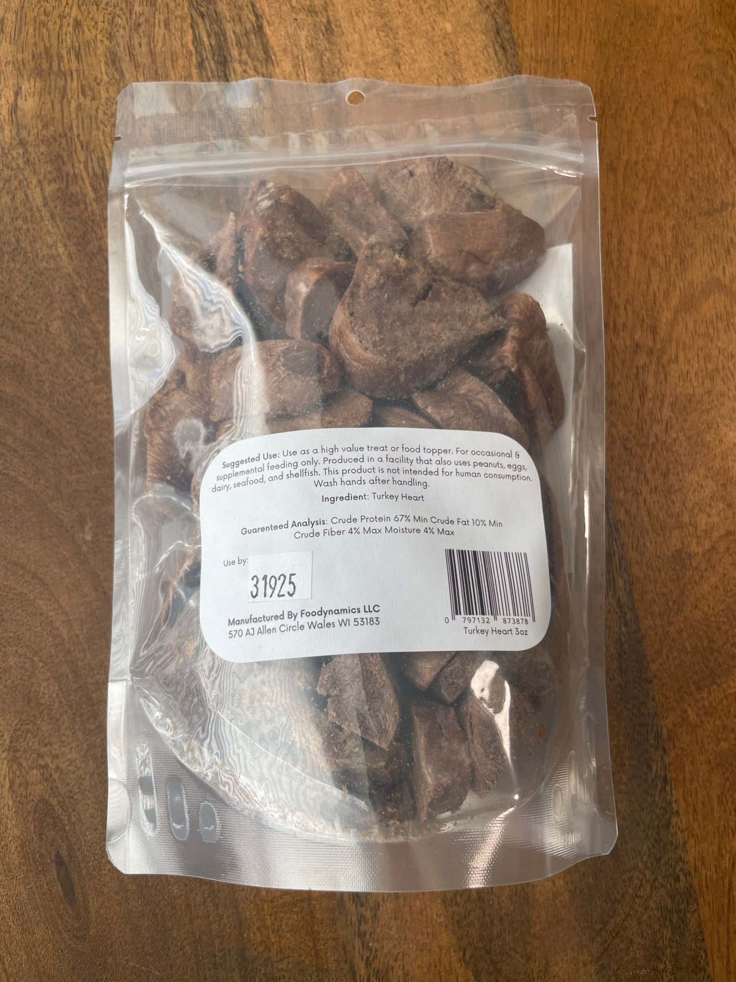 Freeze Dried Turkey Hearts 3 oz